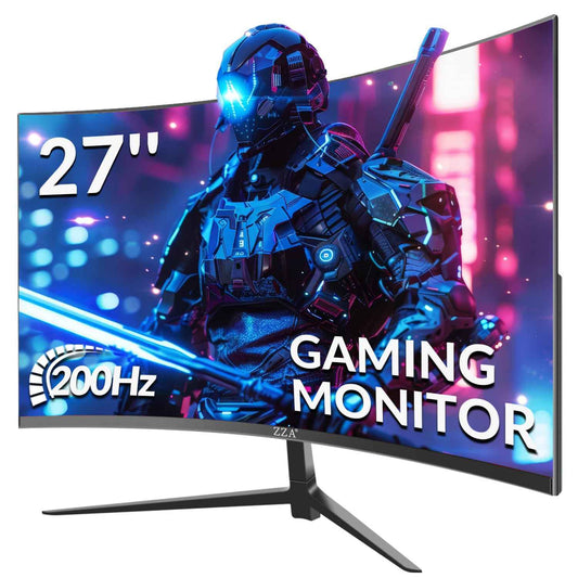 ZZA Gaming Monitor 27 inch PC Gaming Computer Monitor-165/200Hz 1ms -FHD 1080P丨FreeSync丨HDMI 2.0丨Display Port 1.4丨VA丨 Angle Adjustable丨VESA Compatible,Black