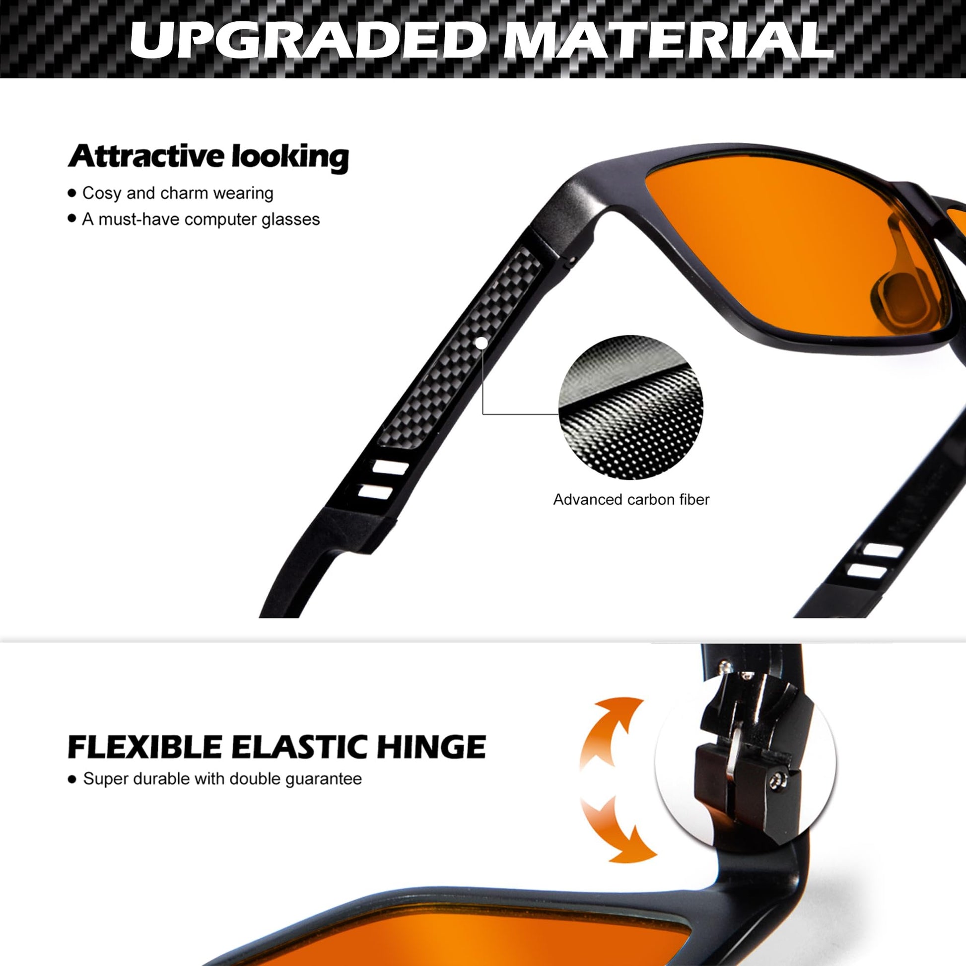ANYLUV Blue Light Blocking Glasses Men Computer Gaming Glasses Lightweight Al-Mg Metal Anti Eyestrain UV400 Clear Lens Eye Protection 