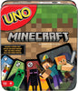 Mattel Games UNO Minecraft Card Game for Family Night with Minecraft-themed Graphics in a Collectible Tin for 2-10 Players (Amazon Exclusive)