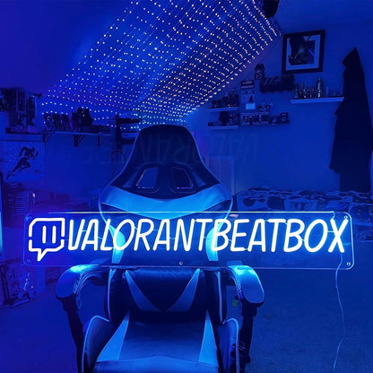 Custom Gamer Tag LED Sign, Personalized Live Streaming Sign Channel ID Name Neon Light, Twitch Neon Sign for Wall Decor, YouTube LED Sign, Custom Gaming Sign Gifts for YouTube Streamers Influencers