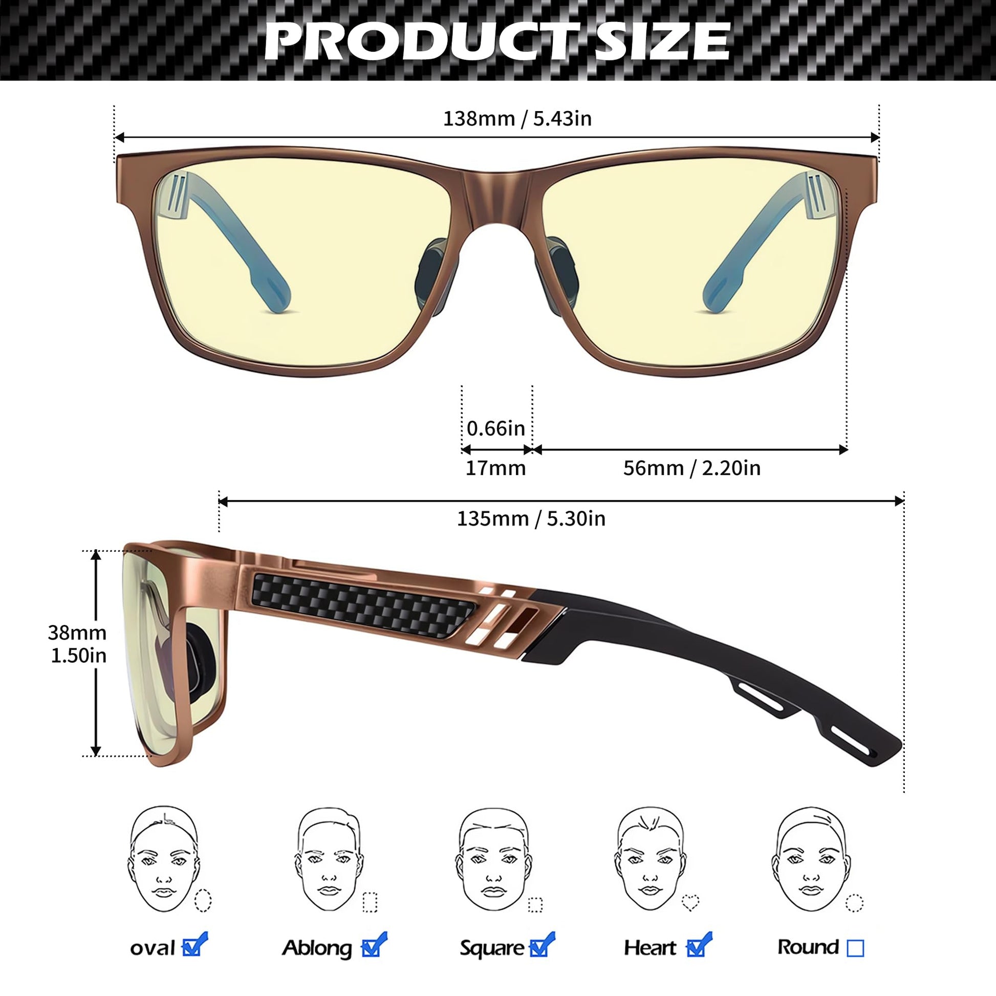 ANYLUV Blue Light Blocking Glasses Men Computer Gaming Glasses Lightweight Al-Mg Metal Anti Eyestrain UV400 Clear Lens Eye Protection 