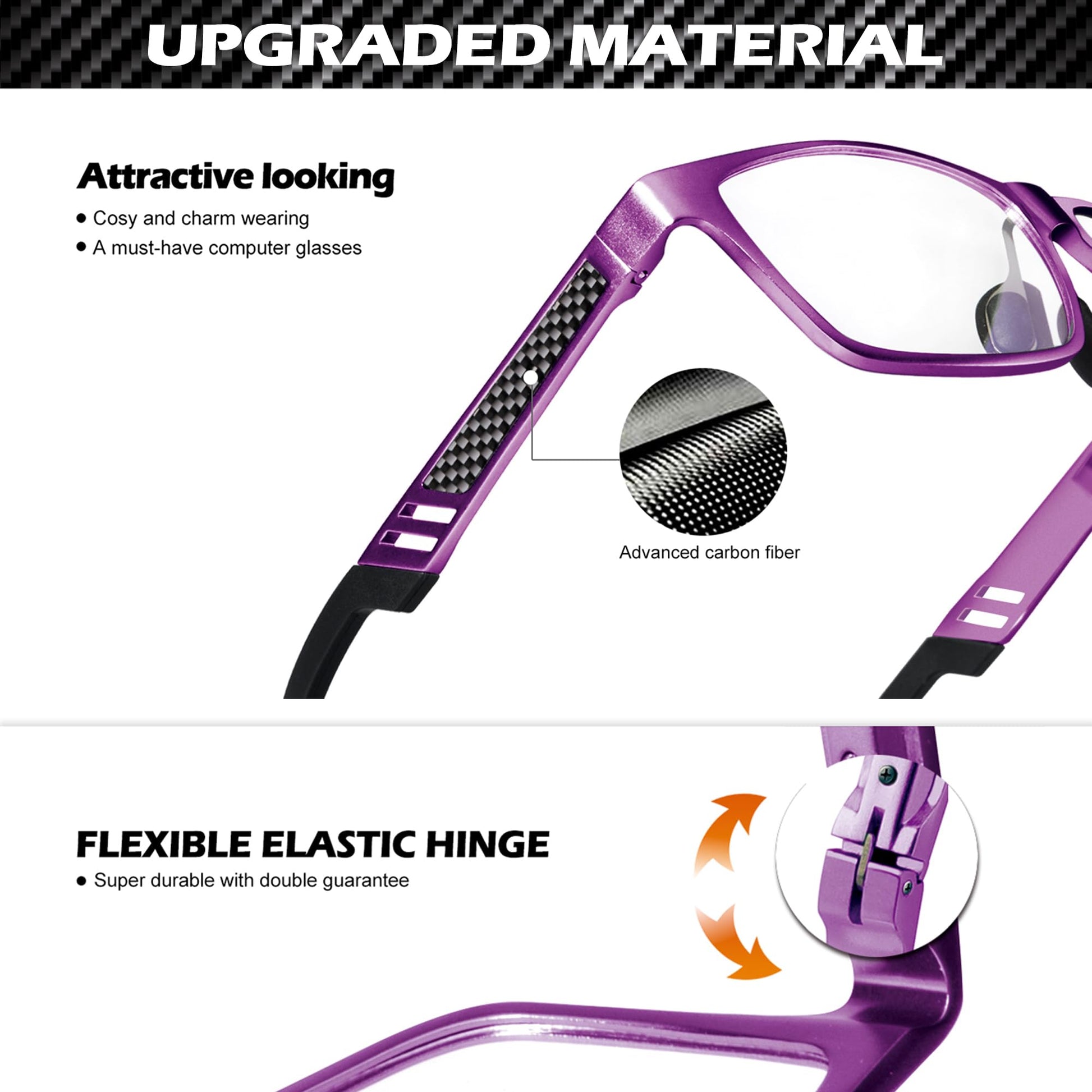 ANYLUV Blue Light Blocking Glasses Men Computer Gaming Glasses Lightweight Al-Mg Metal Anti Eyestrain UV400 Clear Lens Eye Protection 