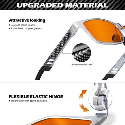 ANYLUV Blue Light Blocking Glasses Men Computer Gaming Glasses Lightweight Al-Mg Metal Anti Eyestrain UV400 Clear Lens Eye Protection 