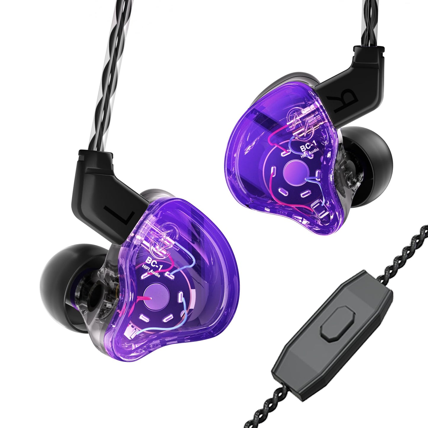 YINYOO KZ-ZST Colorful Hybrid Banlance Armature with Dynamic Ear Earphone 1BA+1DD HiFi Headset KZ in Ear Monitor Headphone Wired Earbuds IEM Earphone Gaming Ear Buds (Colorful/zst Without Microphone)
