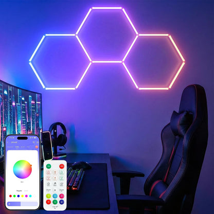 RGB Hexagon Lights with Music Sync Mode 358+ Color Changing LED Lights