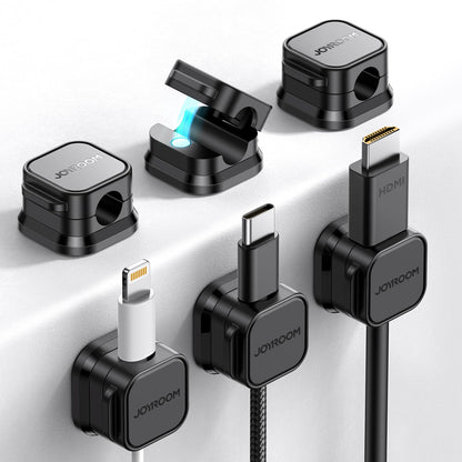 JOYROOM 9 Pack Magnetic Cable Clips, Cord Organizer Adhesive Wire Holder | Home Nightstand Office Desk Accessories, Car Wall Organization, Phone Charger Cord Holder Management, Cable Smooth Adjustable