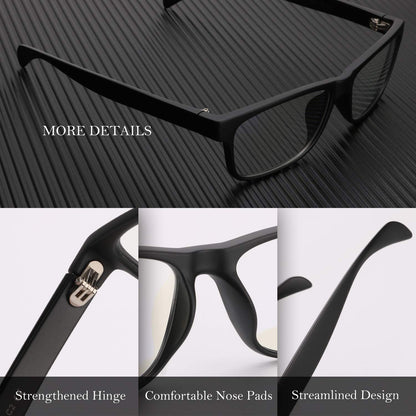 ANYLUV Blue Light Blocking Glasses Men Computer Gaming Glasses Lightweight Al-Mg Metal Anti Eyestrain UV400 Clear Lens Eye Protection 