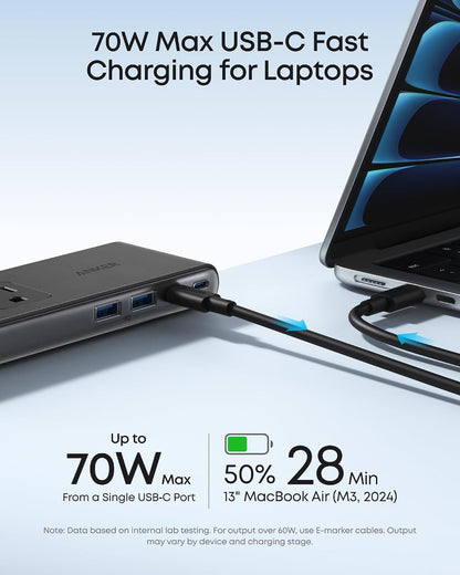 Anker Nano Power Strip, Desk Clamp, 70W Max, 1500J Surge Protector, 2 USB C | 6AC, Extension Cord, Outlet Extender Desk Organizer Gaming Accessories Home Office Essentials, Fit 0.6~1.8'' Tabletop Edge