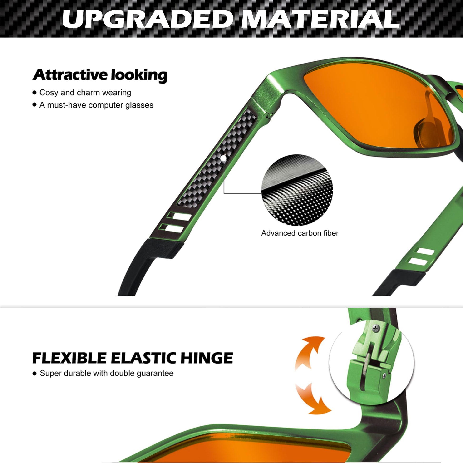 ANYLUV Blue Light Blocking Glasses Men Computer Gaming Glasses Lightweight Al-Mg Metal Anti Eyestrain UV400 Clear Lens Eye Protection 