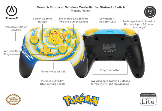 PowerA Enhanced Wireless Controller for Nintendo Switch - Fortnite Sticker Mania, Nintendo Switch - OLED Model, Nintendo Switch Lite, Gamepad, game controller, Bluetooth controller, Officially Licensed, Bonus Virtual Item Included