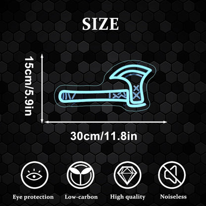 Ice Blue Battle Axe Neon Sign, Viking War Axe Neon Light LED Gaming Sign USB Powered, for Norse Mythology Battle Axe Light Game Room Bedroom Studio Fantasy Weapon Wall Decor(11.8 * 5.9 In)