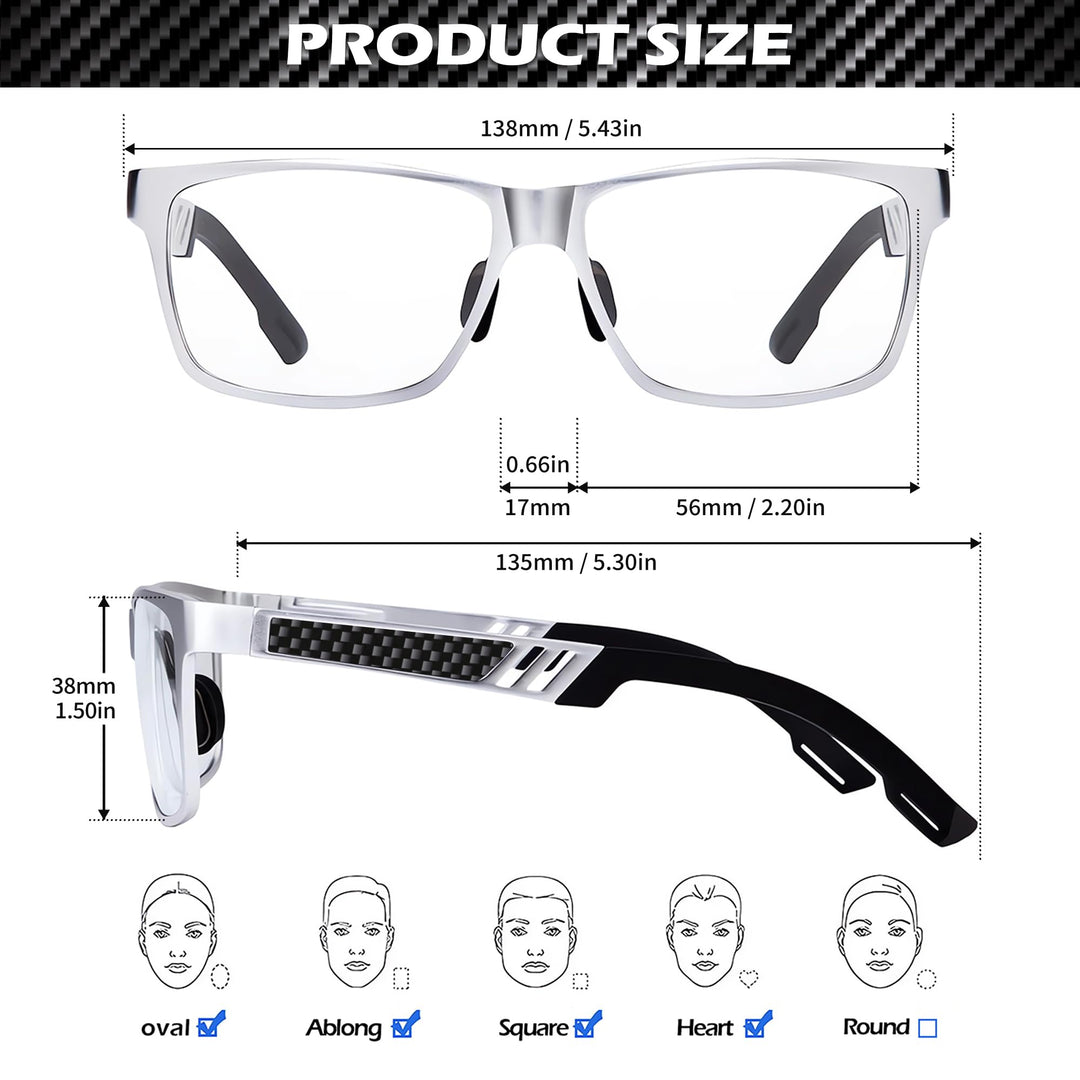 ANYLUV Blue Light Blocking Glasses Men Computer Gaming Glasses Lightweight Al-Mg Metal Anti Eyestrain UV400 Clear Lens Eye Protection