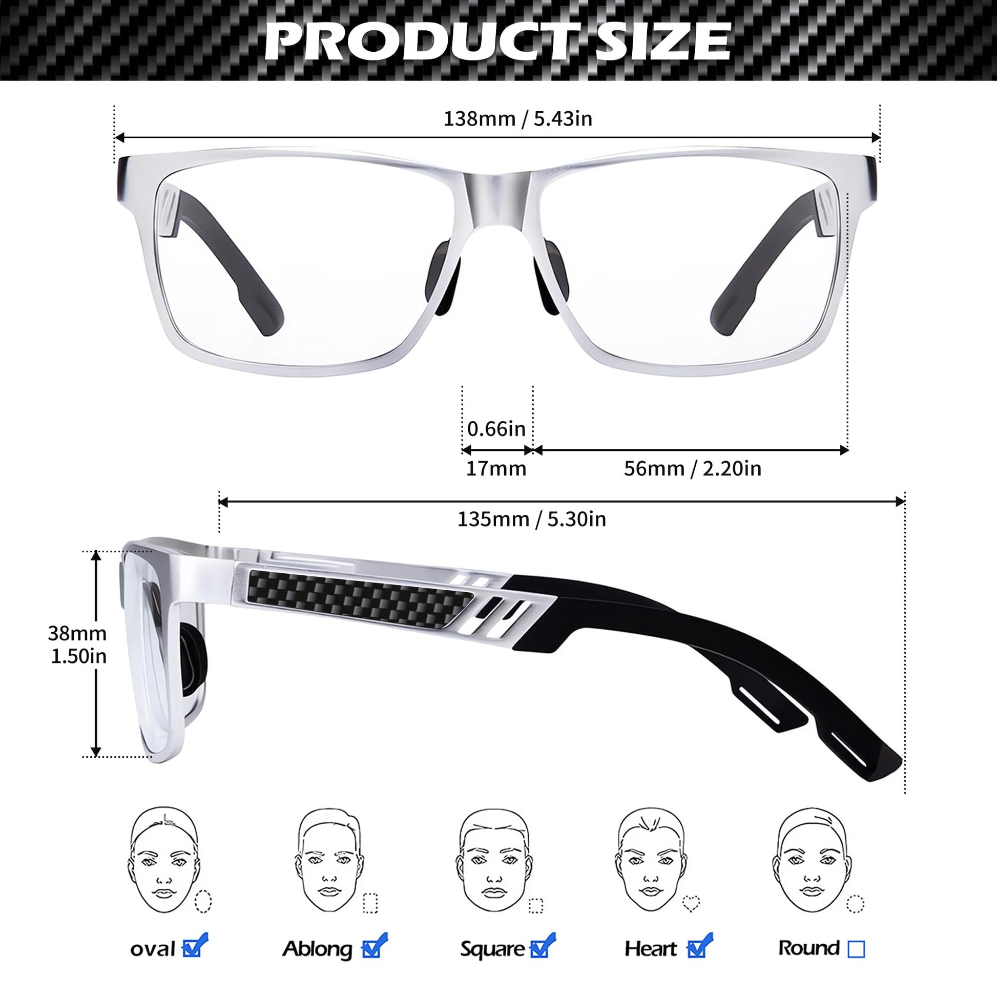ANYLUV Blue Light Blocking Glasses Men Computer Gaming Glasses Lightweight Al-Mg Metal Anti Eyestrain UV400 Clear Lens Eye Protection 