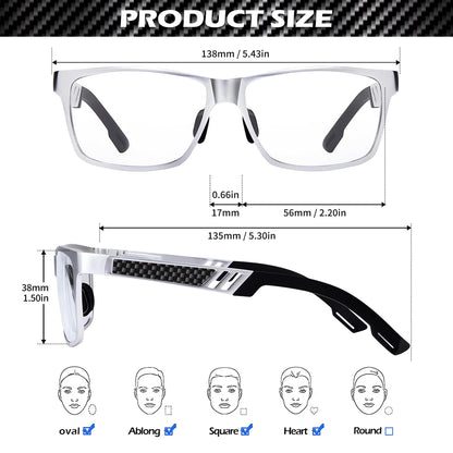 ANYLUV Blue Light Blocking Glasses Men Computer Gaming Glasses Lightweight Al-Mg Metal Anti Eyestrain UV400 Clear Lens Eye Protection 