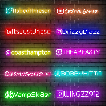 Custom Gamer Tag LED Sign, Personalized Live Streaming Sign Channel ID Name Neon Light, Twitch Neon Sign for Wall Decor, YouTube LED Sign, Custom Gaming Sign Gifts for YouTube Streamers Influencers