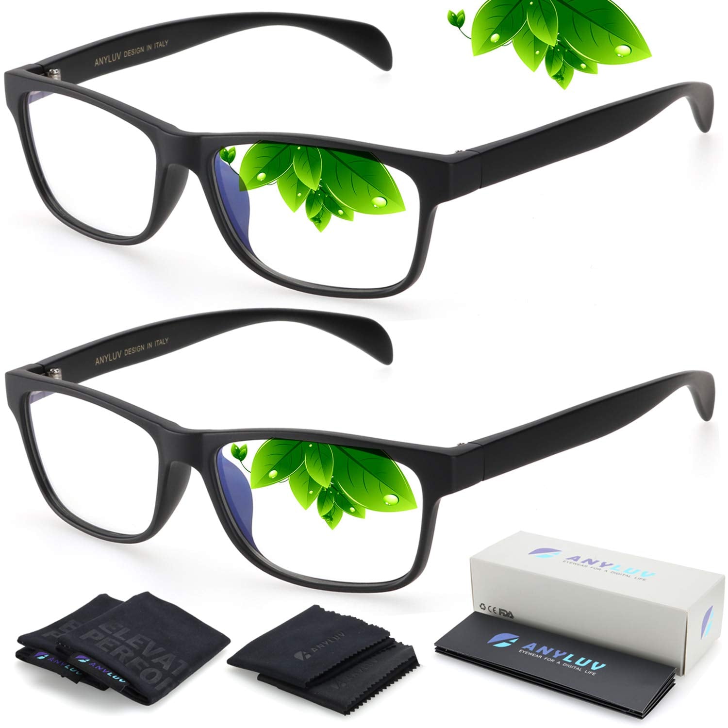ANYLUV Blue Light Blocking Glasses Men Computer Gaming Glasses Lightweight Al-Mg Metal Anti Eyestrain UV400 Clear Lens Eye Protection 