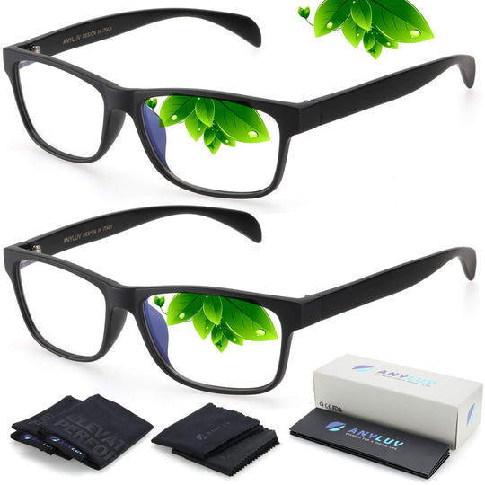 ANYLUV Blue Light Blocking Glasses Men Computer Gaming Glasses Lightweight Al-Mg Metal Anti Eyestrain UV400 Clear Lens Eye Protection