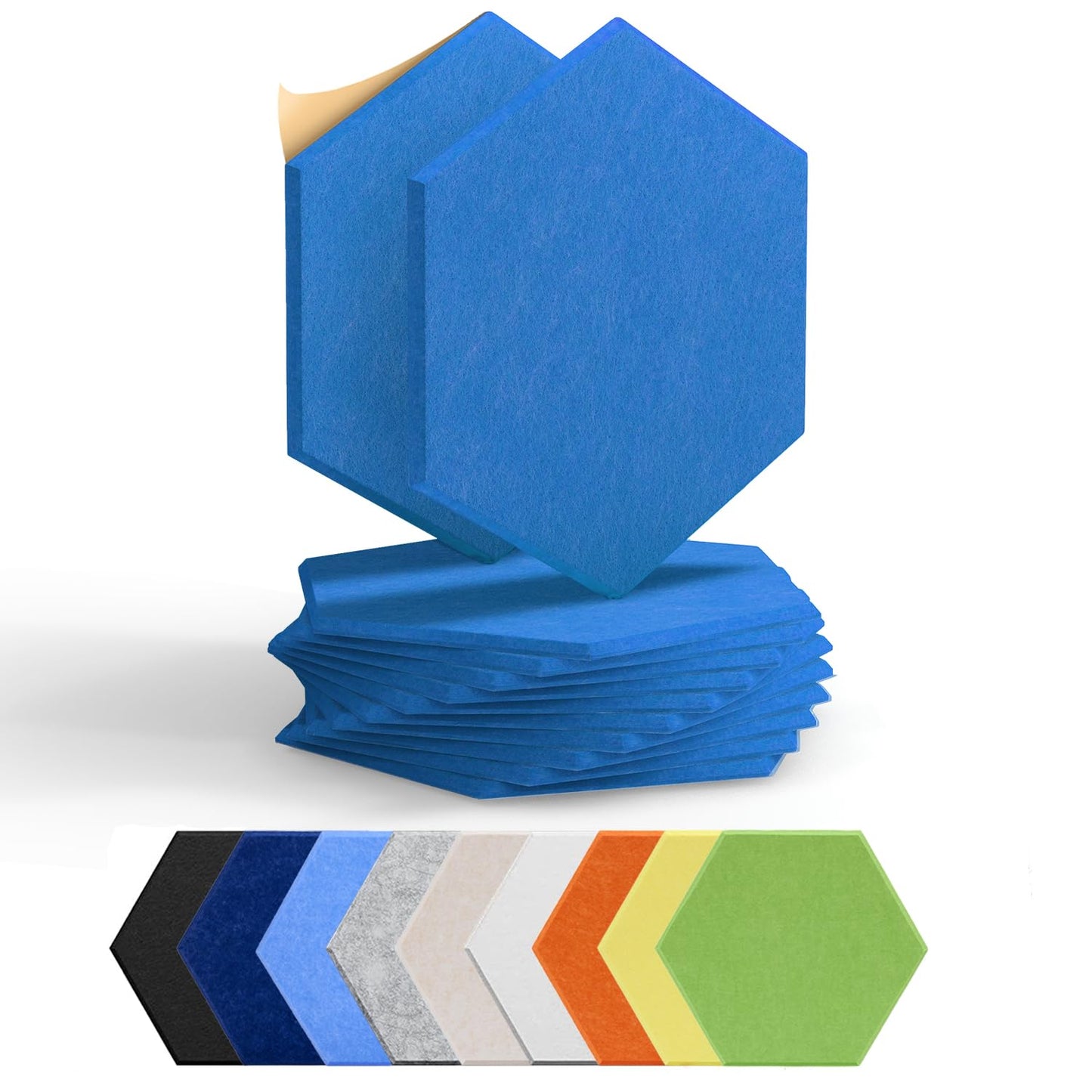 Soundsbay Hexagon Acoustic Panels, Self-Adhesive 18 Pack Sound Panels