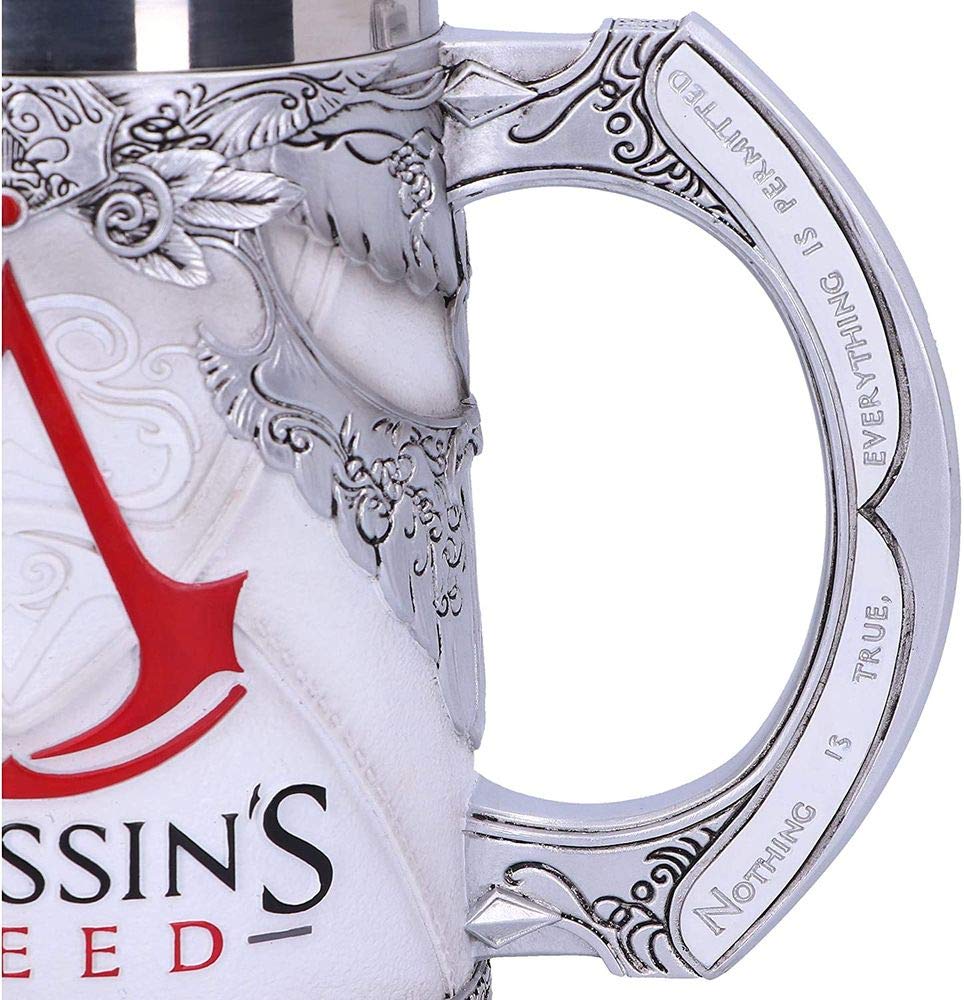 Nemesis Now Video Game Merch Tankard, Hand-Painted Resin Beer Mug, Stainless Steel Removable Insert, Gamer Gifts, 15.5cm - Assassin's Creed The Creed