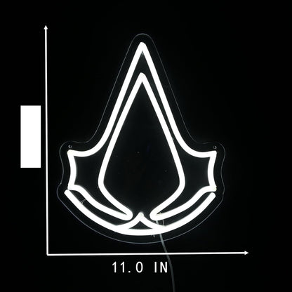 Assassin Neon Sign - LED Gaming Wall Decor | USB Powered Gamer Gift 11x13.8IN