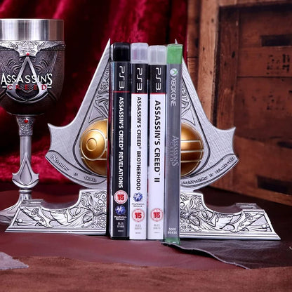 Assassin's Creed Bookends – Official Licensed Resin Apple of Eden Decor, Silver 18.5cm
