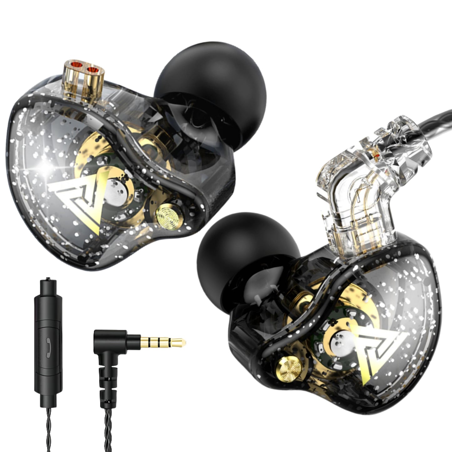 HJX QKZ AK6 Pro Wired IEM for Gaming Earbuds with MIC, in Ear Monitor Headphones, Deep Bass Sound, 1DD 11mm Dynamic Driver, IEM for Music Video Calling(Colors)