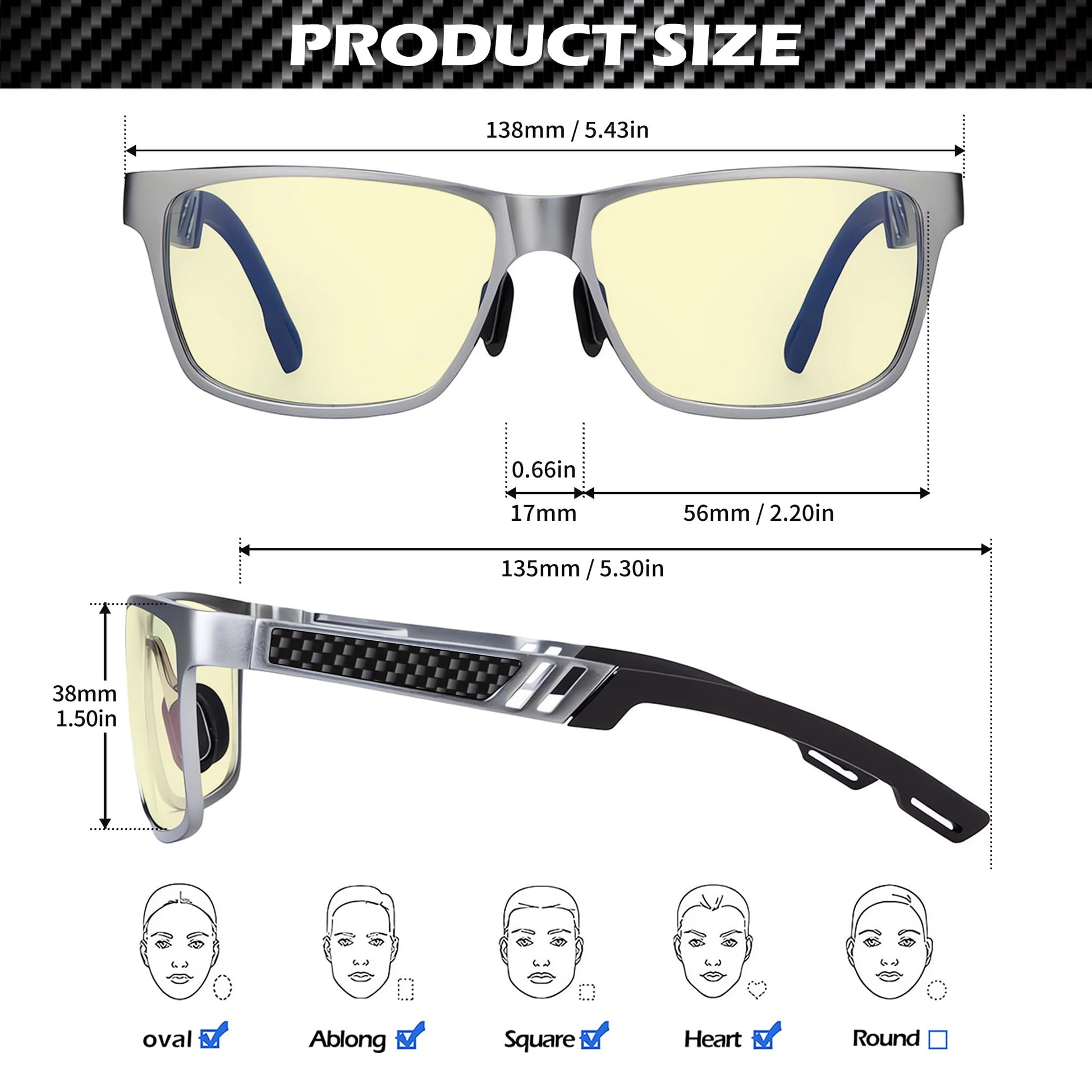 ANYLUV Blue Light Blocking Glasses Men Computer Gaming Glasses Lightweight Al-Mg Metal Anti Eyestrain UV400 Clear Lens Eye Protection 