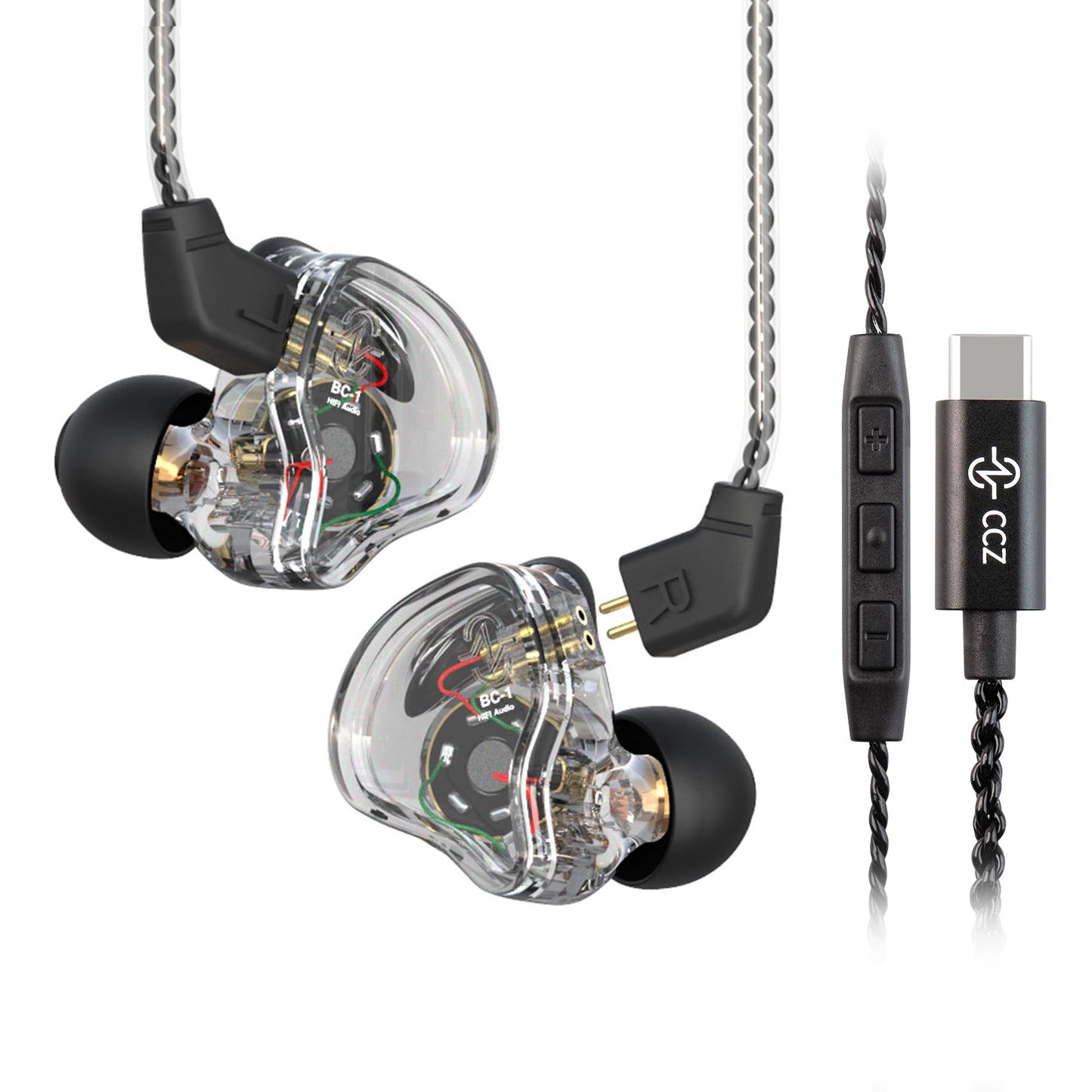 YINYOO KZ-ZST Colorful Hybrid Banlance Armature with Dynamic Ear Earphone 1BA+1DD HiFi Headset KZ in Ear Monitor Headphone Wired Earbuds IEM Earphone Gaming Ear Buds (Colorful/zst Without Microphone)