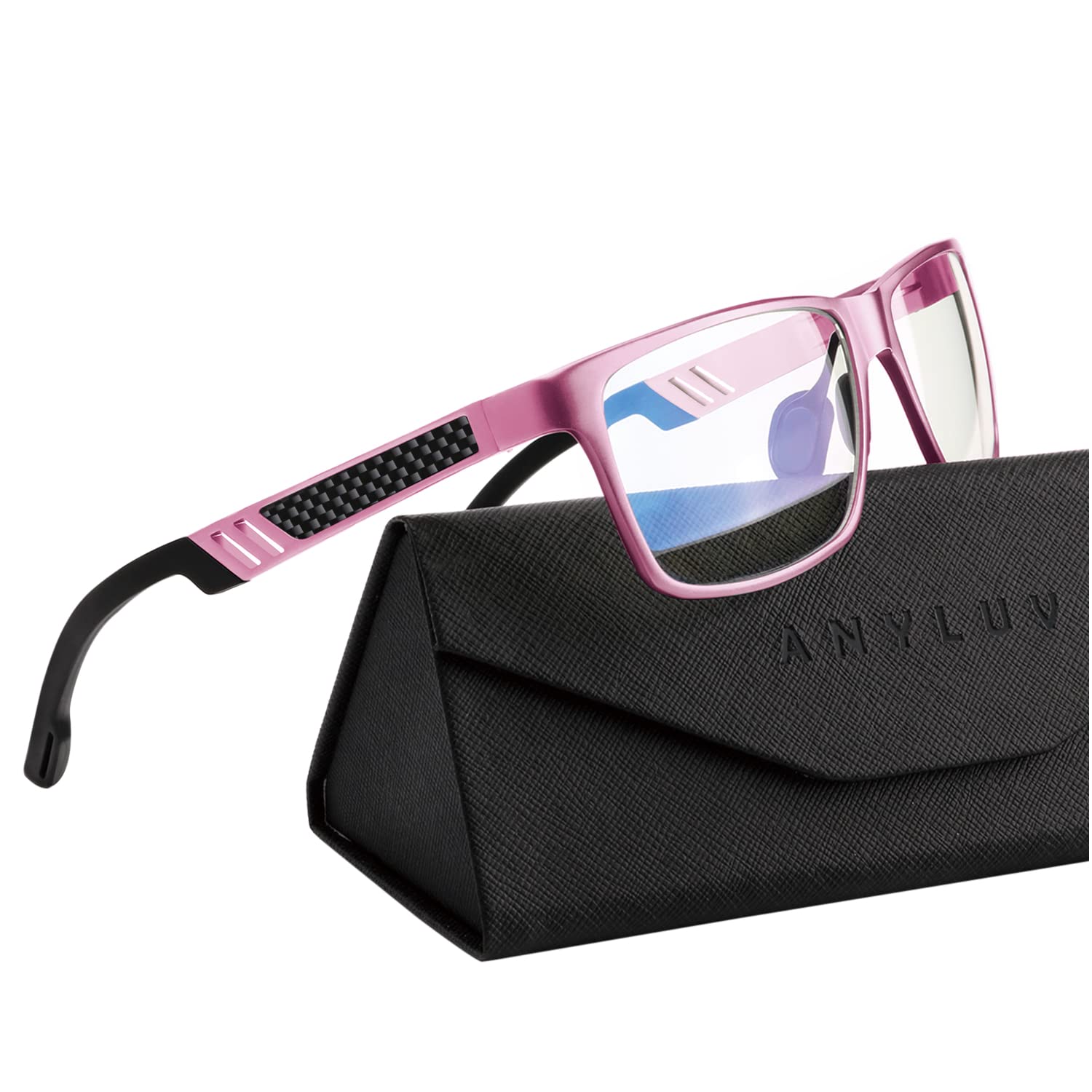 ANYLUV Blue Light Blocking Glasses Men Computer Gaming Glasses Lightweight Al-Mg Metal Anti Eyestrain UV400 Clear Lens Eye Protection 