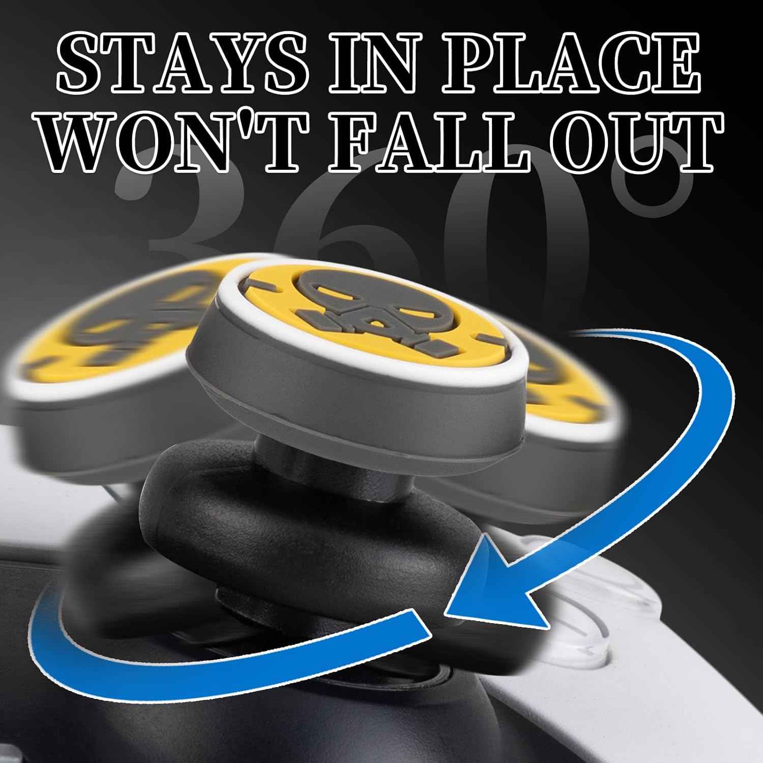 PlayRealm NO Falling Off Thumbstick Extender x 2 & Thumb Grip x 4 for PS5 & PS4 Controller (Fallout)