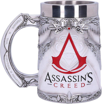 Nemesis Now Video Game Merch Tankard, Hand-Painted Resin Beer Mug, Stainless Steel Removable Insert, Gamer Gifts, 15.5cm - Assassin's Creed The Creed