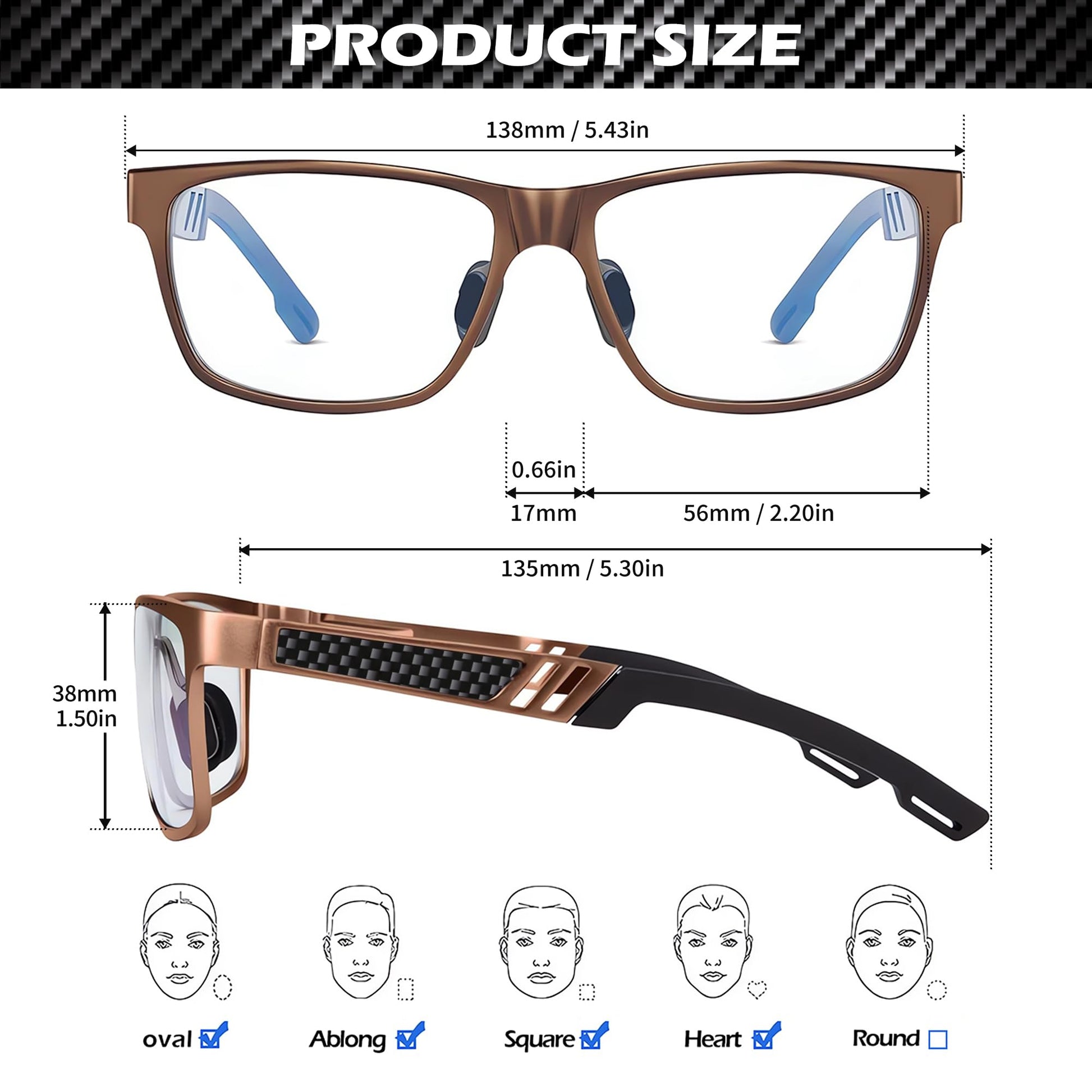 ANYLUV Blue Light Blocking Glasses Men Computer Gaming Glasses Lightweight Al-Mg Metal Anti Eyestrain UV400 Clear Lens Eye Protection 