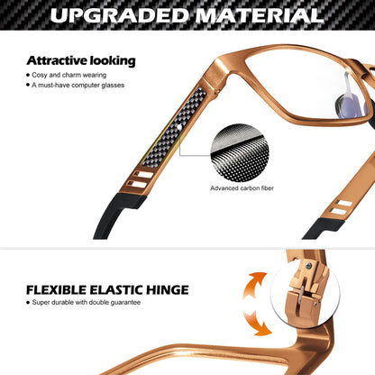 ANYLUV Blue Light Blocking Glasses Men Computer Gaming Glasses Lightweight Al-Mg Metal Anti Eyestrain UV400 Clear Lens Eye Protection 