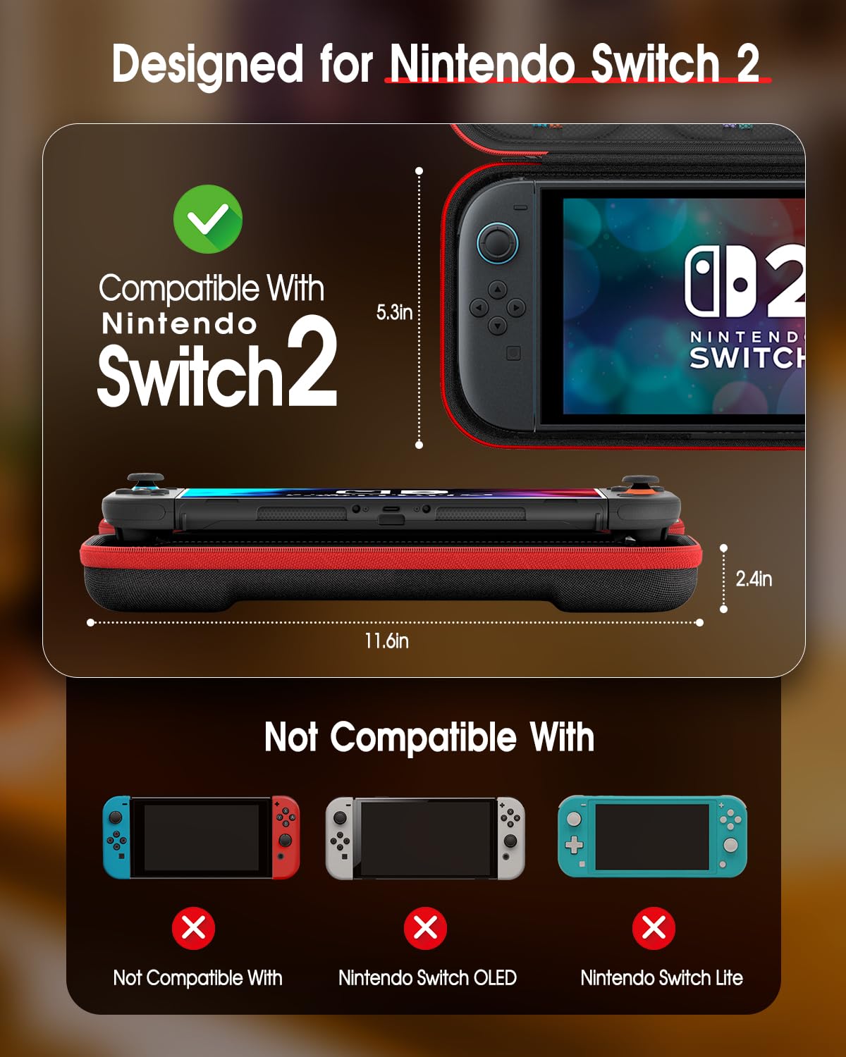 COOLSTONE Switch 2 Case with 20 Game Card Slots & Adjustable Shoulder Strap