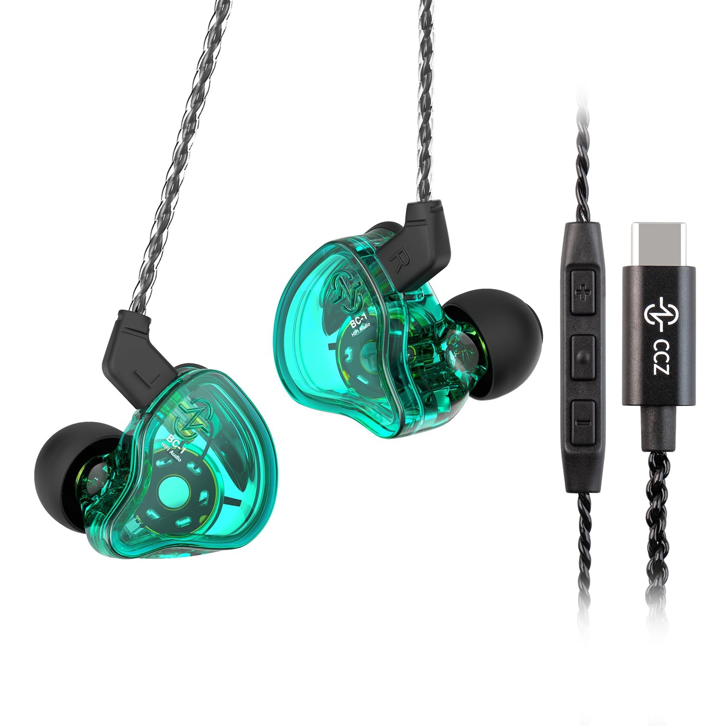 YINYOO KZ-ZST Colorful Hybrid Banlance Armature with Dynamic Ear Earphone 1BA+1DD HiFi Headset KZ in Ear Monitor Headphone Wired Earbuds IEM Earphone Gaming Ear Buds (Colorful/zst Without Microphone)