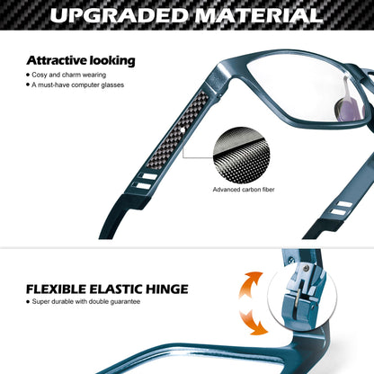 ANYLUV Blue Light Blocking Glasses Men Computer Gaming Glasses Lightweight Al-Mg Metal Anti Eyestrain UV400 Clear Lens Eye Protection 