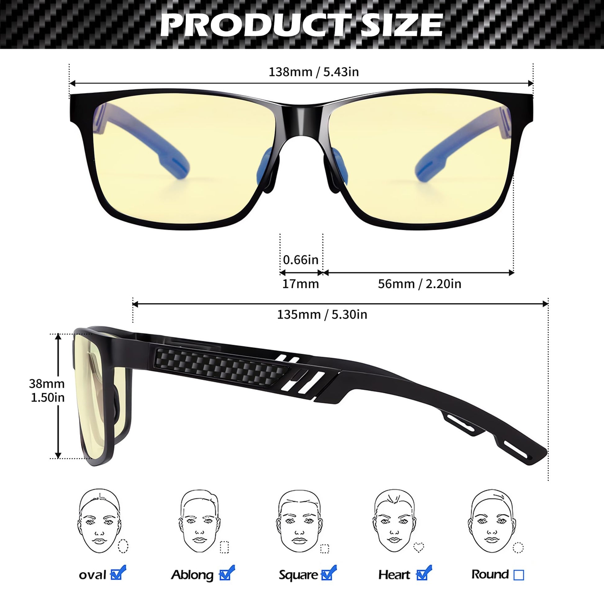 ANYLUV Blue Light Blocking Glasses Men Computer Gaming Glasses Lightweight Al-Mg Metal Anti Eyestrain UV400 Clear Lens Eye Protection 