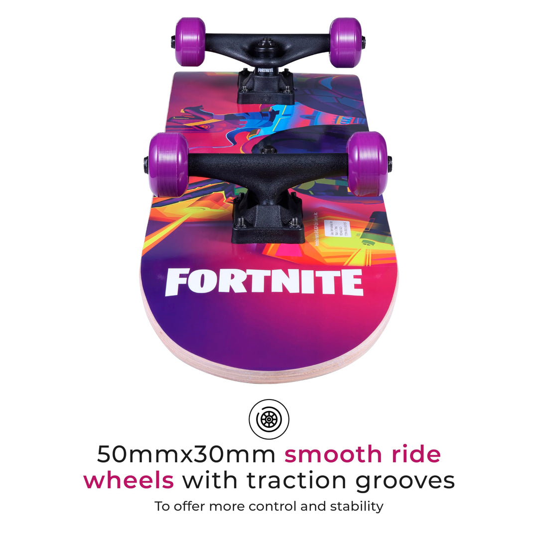 Fortnite 31" Skateboard - Cruiser Skateboard with Printed Graphic Grip Tape, ABEC-5 Bearings, Durable Deck & Smooth Wheels, Great for Teens