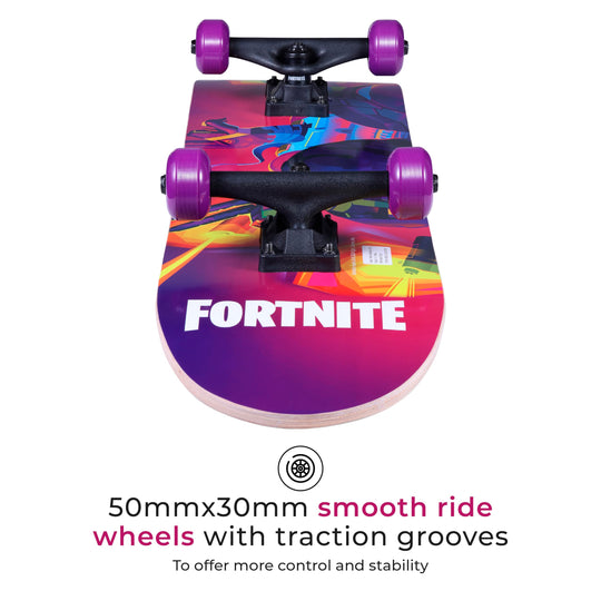 Fortnite 31" Skateboard - Cruiser Skateboard with Printed Graphic Grip Tape, ABEC-5 Bearings, Durable Deck & Smooth Wheels, Great for Teens