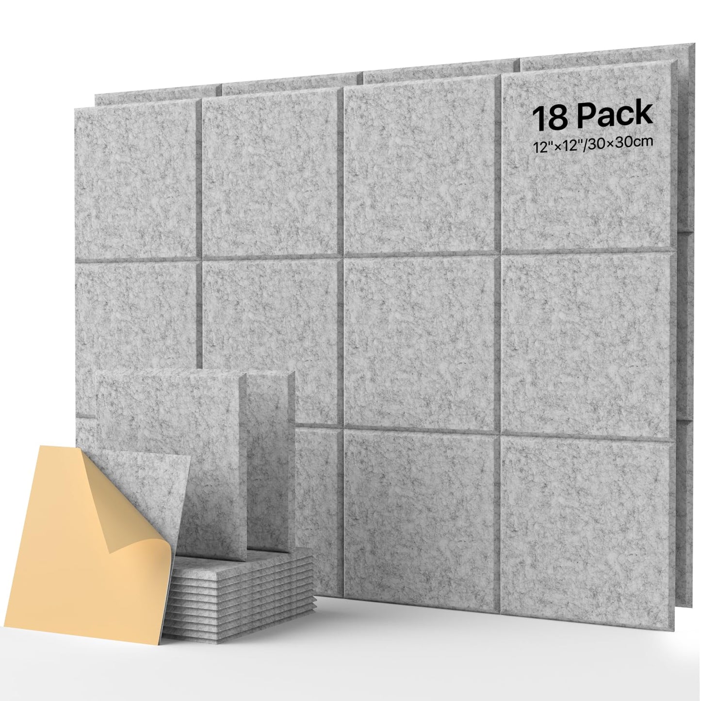 Soundsbay Hexagon Acoustic Panels, Self-Adhesive 18 Pack Sound Panels