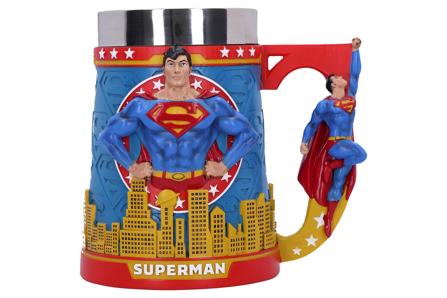 Superman Resin Tankard – Hand Painted Comic Book Mug with Removable Insert