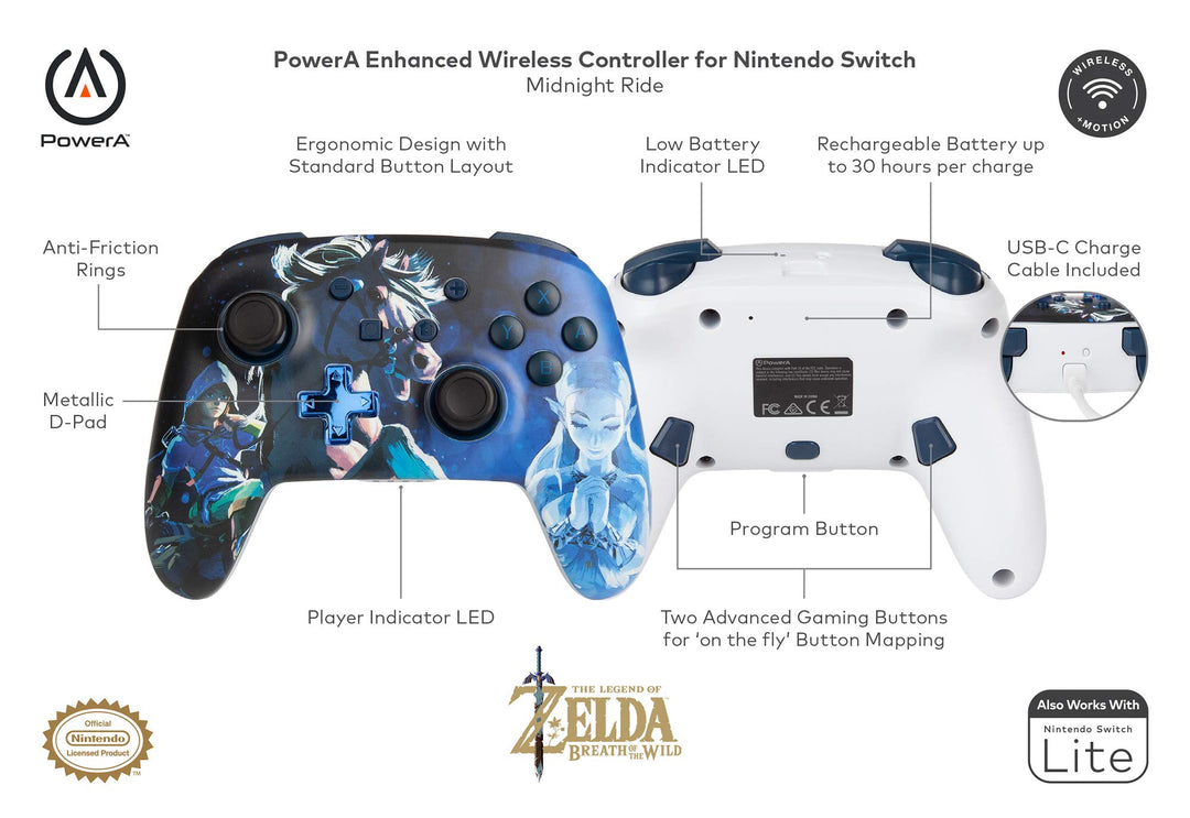 PowerA Enhanced Wireless Controller for Nintendo Switch - Fortnite Sticker Mania, Nintendo Switch - OLED Model, Nintendo Switch Lite, Gamepad, game controller, Bluetooth controller, Officially Licensed, Bonus Virtual Item Included