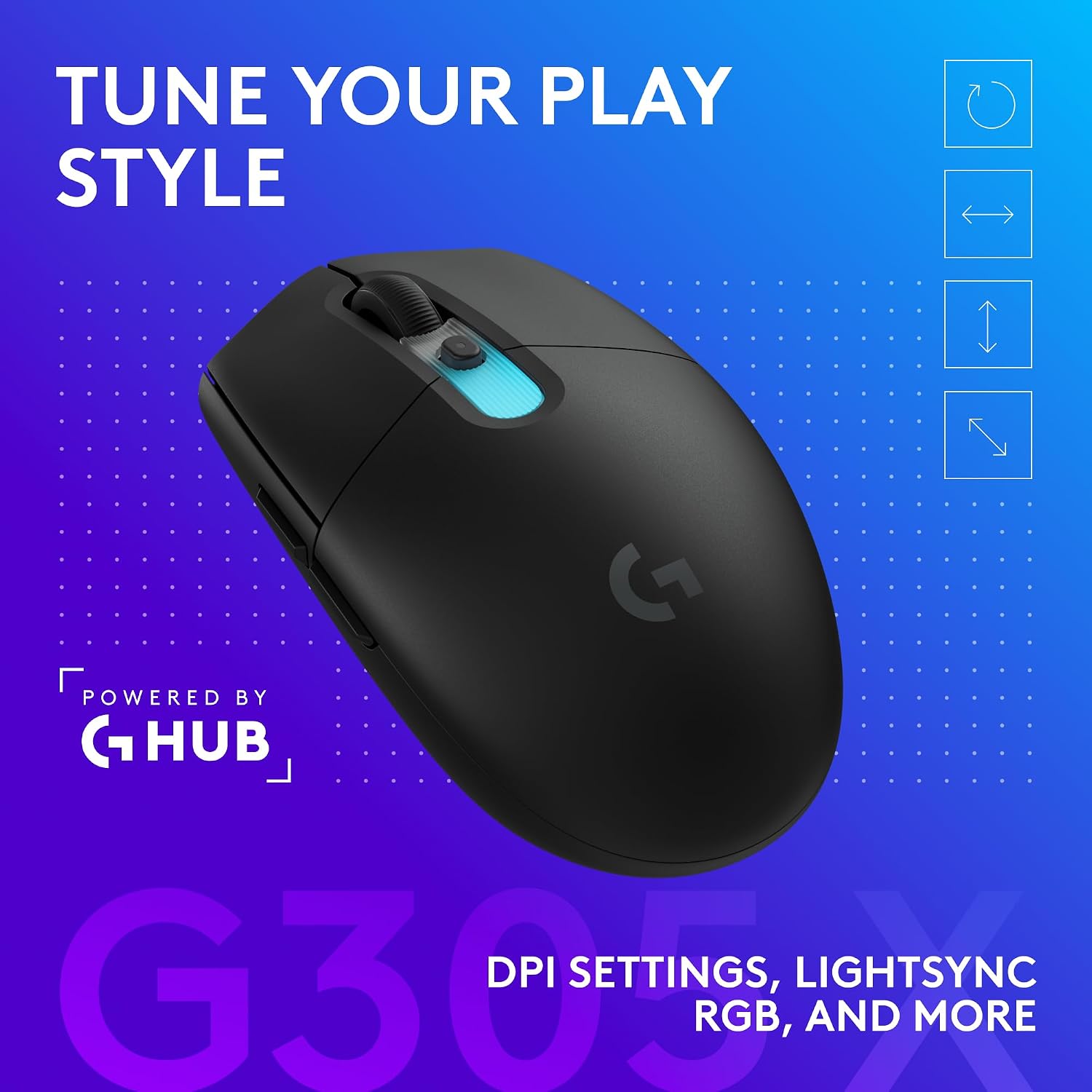 Logitech G305 X Superlight Wireless Gaming Mouse - Black