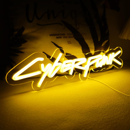 WonderfulLife Game Cyberpunk Neon Sign for Game Zone Decor,Shooting Games Led Lights for Man Cave Gaming Room Internet Bar or Bedroom Decoration.5V USB Powered,Easy Hanging.