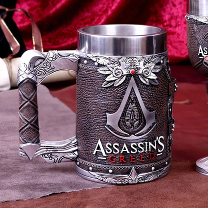 Nemesis Now Video Game Merch Tankard, Hand-Painted Resin Beer Mug, Stainless Steel Removable Insert, Gamer Gifts, 15.5cm - Assassin's Creed The Creed