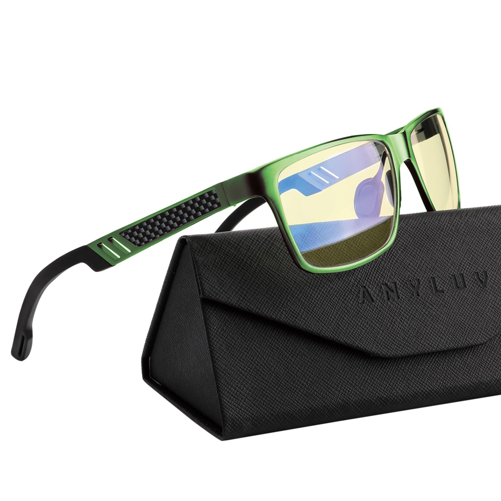 ANYLUV Blue Light Blocking Glasses Men Computer Gaming Glasses Lightweight Al-Mg Metal Anti Eyestrain UV400 Clear Lens Eye Protection 