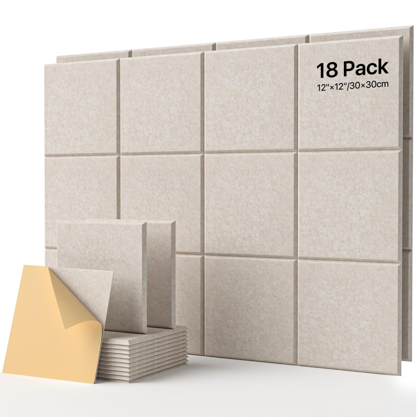 Soundsbay Hexagon Acoustic Panels, Self-Adhesive 18 Pack Sound Panels