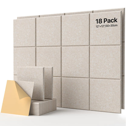 Soundsbay Hexagon Acoustic Panels, Self-Adhesive 18 Pack Sound Panels