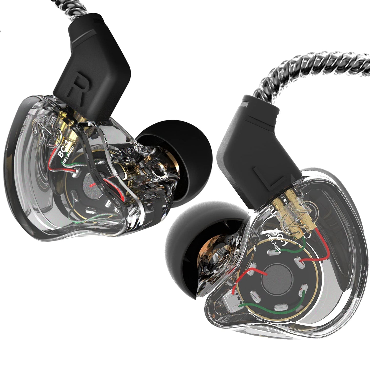 YINYOO KZ-ZST Colorful Hybrid Banlance Armature with Dynamic Ear Earphone 1BA+1DD HiFi Headset KZ in Ear Monitor Headphone Wired Earbuds IEM Earphone Gaming Ear Buds (Colorful/zst Without Microphone)