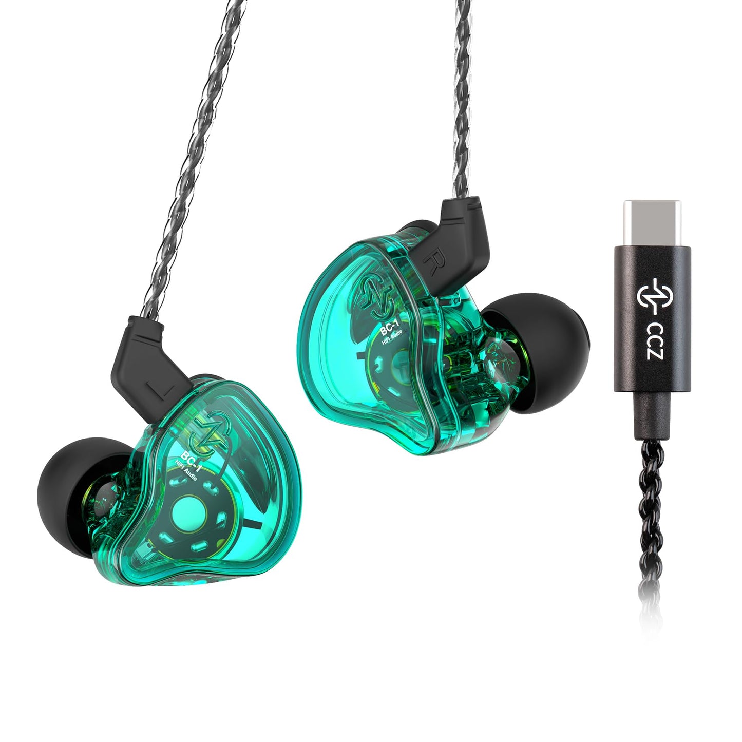 YINYOO KZ-ZST Colorful Hybrid Banlance Armature with Dynamic Ear Earphone 1BA+1DD HiFi Headset KZ in Ear Monitor Headphone Wired Earbuds IEM Earphone Gaming Ear Buds (Colorful/zst Without Microphone)